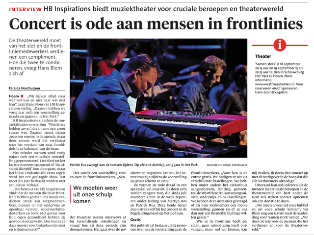 Samen Sterk een ode aan de frontlinie-medewerkers